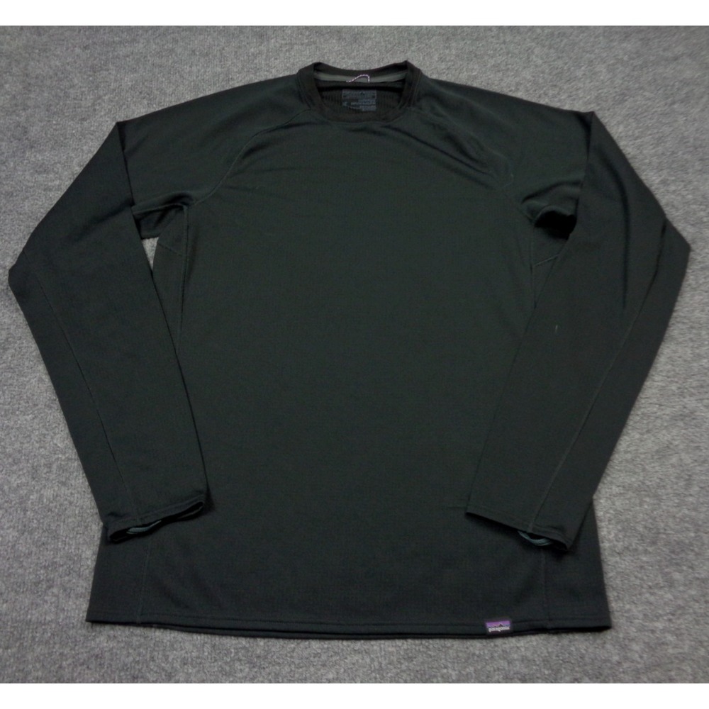 Patagonia Capilene Midweight Base Layer Black Top Mens M Long Sleeve Polartec